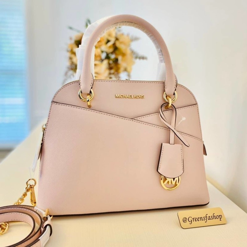 Michael Kors Medium Dome Satchel Crossbody Powder blush - Picture 10 of 11